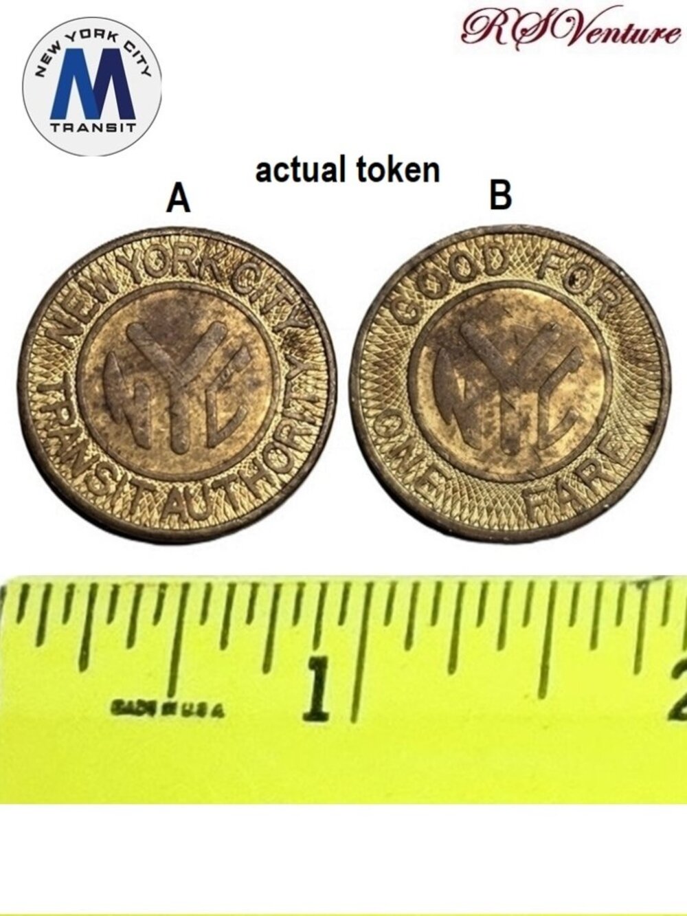 Vintage 1980-1985 NYC Transit Authority Subway Token